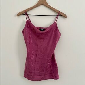 NWOT PAIGE Pink Mauve Silk Floral Jacquard Giovanna Cami Cowl Tank Top, XSMALL
